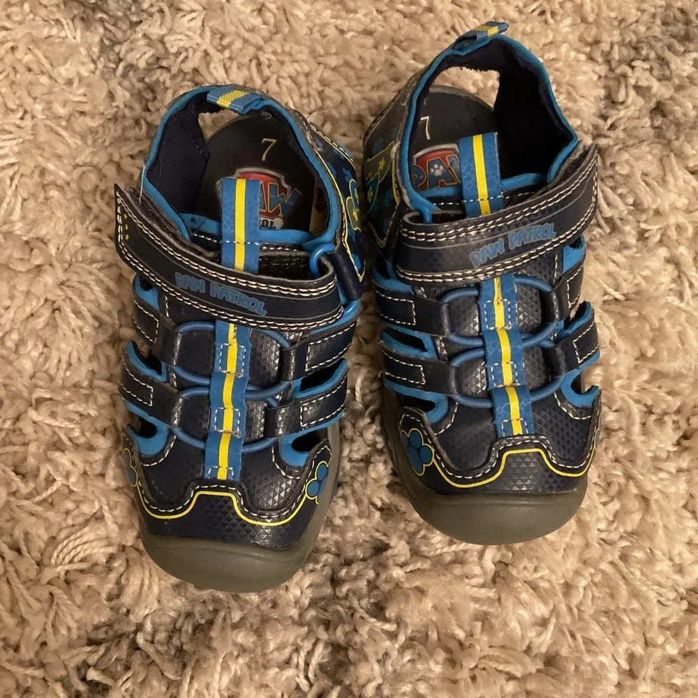 Paw Patrol Toddler Boys Blue Fisherman Sandals Chase Marshall Size‎ 7